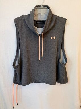 Crop Muscle Tee Sporty Streetwear Sleeveless Cowl Neck Sweatshirt Under Armour